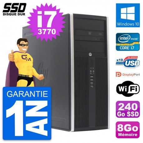 PC Tour HP Elite 8300 Intel Core i7-3770 RAM 8Go SSD 240Go Windows 10 Wifi