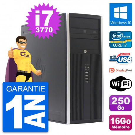 PC Tour HP Elite 8300 Intel Core i7-3770 RAM 16Go Disque 250Go Windows 10 Wifi