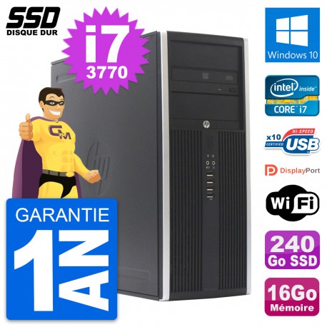 PC Tour HP Elite 8300 Intel Core i7-3770 RAM 16Go SSD 240Go Windows 10 Wifi