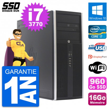 PC Tour HP Elite 8300 Intel Core i7-3770 RAM 16Go SSD 960Go Windows 10 Wifi