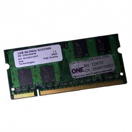 1Go RAM PC Portable One Technologies 26BF-1057 SODIMM DDR2 PC2-5300U 667MHz