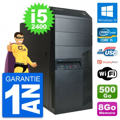 PC Tour Lenovo M91p Intel Core i5-2400 RAM 8Go Disque Dur 500Go Windows 10 Wifi