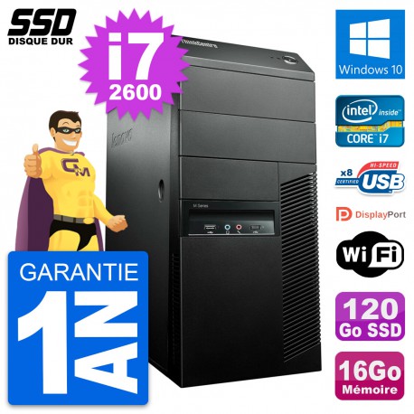 PC Tour Lenovo ThinkCentre M91p Intel i7-2600 RAM 16Go SSD 120Go Windows 10 Wifi