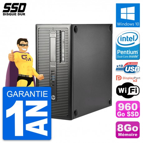 PC Tour HP EliteDesk 800 G1 Intel G3220 RAM 8Go SSD 960Go Windows 10 Wifi