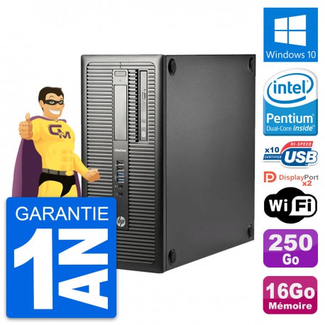 PC Tour HP EliteDesk 800 G1 Intel G3220 RAM 16Go Disque 250Go Windows 10 Wifi