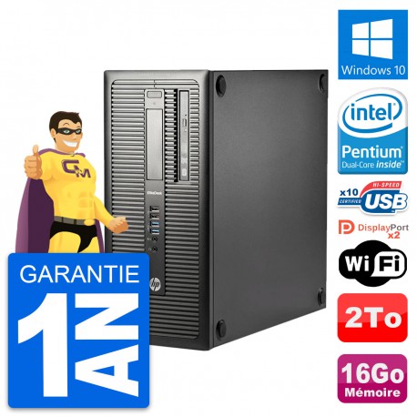 PC Tour HP EliteDesk 800 G1 Intel G3220 RAM 16Go Disque Dur 2To Windows 10 Wifi