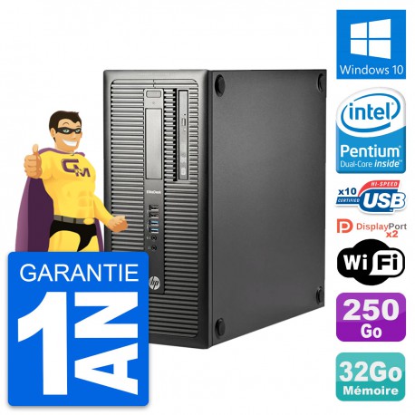 PC Tour HP EliteDesk 800 G1 Intel G3220 RAM 32Go Disque 250Go Windows 10 Wifi