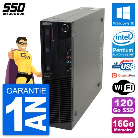 PC Lenovo ThinkCentre M82 SFF Intel G630 RAM 16Go SSD 120Go Windows 10 Wifi