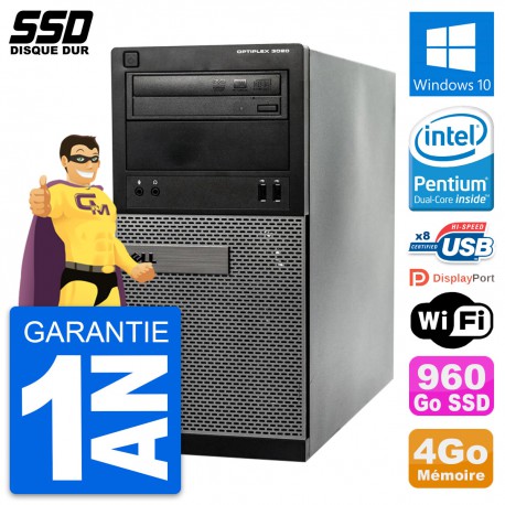 PC Tour Dell OptiPlex 3020 Intel G3220 RAM 4Go SSD 960Go Windows 10 Wifi