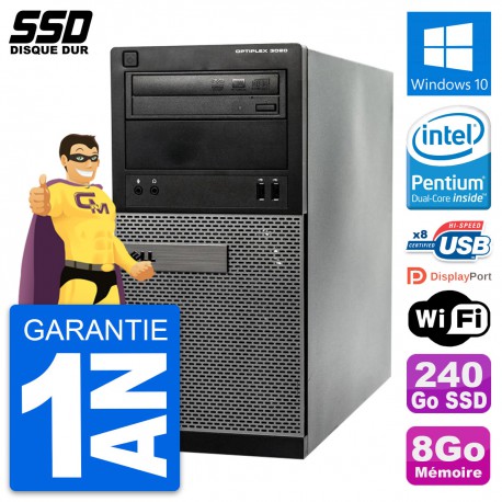 PC Tour Dell OptiPlex 3020 Intel G3220 RAM 8Go SSD 240Go Windows 10 Wifi