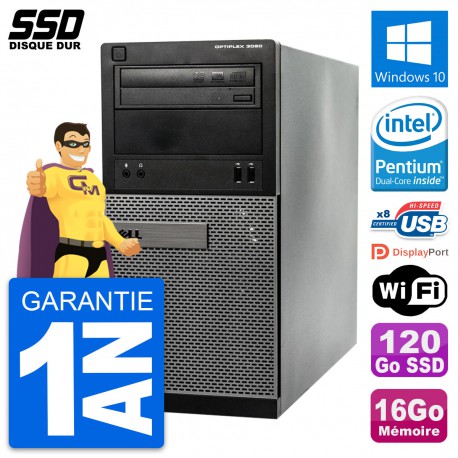 PC Tour Dell OptiPlex 3020 Intel G3220 RAM 16Go SSD 120Go Windows 10 Wifi