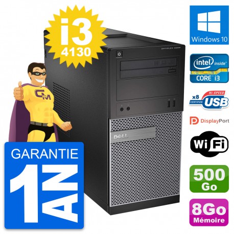 PC Tour Dell OptiPlex 3020 Intel i3-4130 RAM 8Go Disque 500Go Windows 10 Wifi
