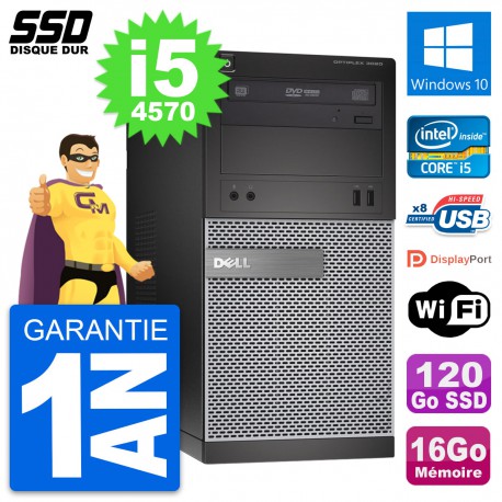 PC Tour Dell OptiPlex 3020 Intel Core i5-4570 RAM 16Go SSD 120Go Windows 10 Wifi
