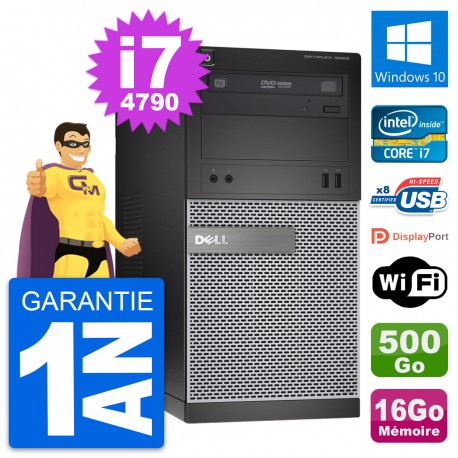 PC Tour Dell OptiPlex 3020 Intel i7-4790 RAM 16Go Disque 500Go Windows 10 Wifi