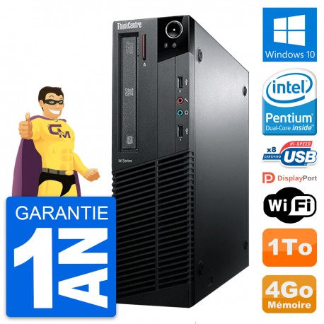 PC Lenovo ThinkCentre M81 SFF Intel G630 RAM 4Go Disque Dur 1To Windows 10 Wifi