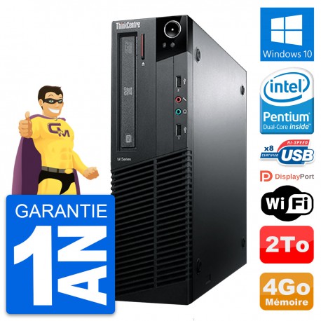 PC Lenovo ThinkCentre M81 SFF Intel G630 RAM 4Go Disque Dur 2To Windows 10 Wifi