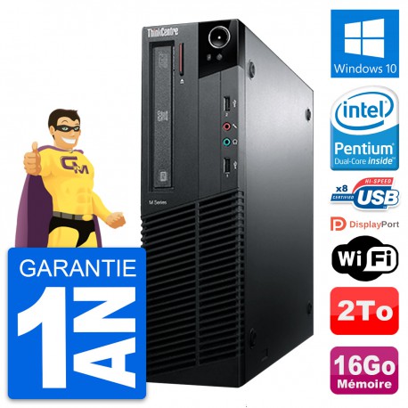 PC Lenovo ThinkCentre M81 SFF Intel G630 RAM 16Go Disque Dur 2To Windows 10 Wifi