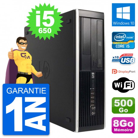 PC HP 8100 Elite SFF Intel Core i5-650 RAM 8Go Disque Dur 500Go Windows 10 Wifi