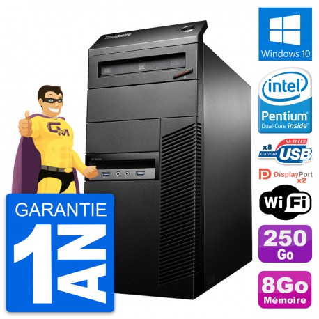 PC Tour Lenovo ThinkCentre M93p Intel G3220 RAM 8Go Disque 250Go Windows 10 Wifi