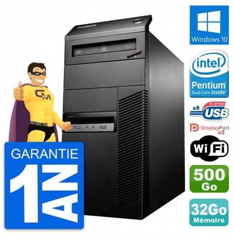 PC Tour Lenovo ThinkCentre M93p G3220 RAM 32Go Disque 500Go Windows 10 Wifi