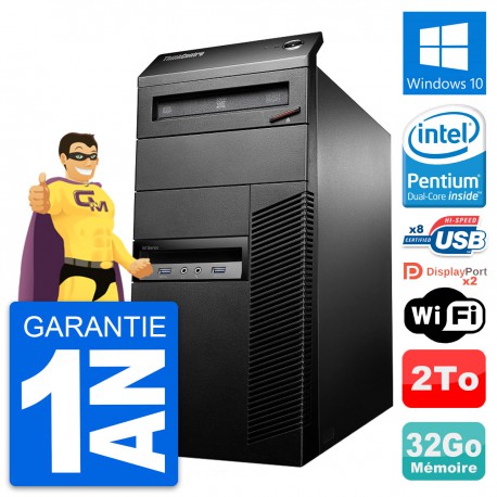 PC Tour Lenovo ThinkCentre M93p Intel G3220 RAM 32Go Disque 2To Windows 10 Wifi