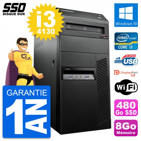 PC Tour Lenovo ThinkCentre M93p Intel i3-4130 RAM 8Go SSD 480Go Windows 10 Wifi