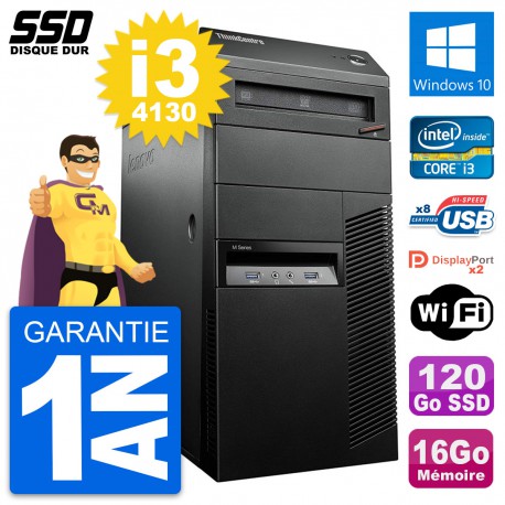 PC Tour Lenovo ThinkCentre M93p Intel i3-4130 RAM 16Go SSD 120Go Windows 10 Wifi
