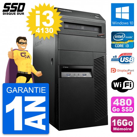 PC Tour Lenovo ThinkCentre M93p Intel i3-4130 RAM 16Go SSD 480Go Windows 10 Wifi
