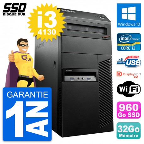 PC Tour Lenovo ThinkCentre M93p Intel i3-4130 RAM 32Go SSD 960Go Windows 10 Wifi