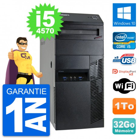 PC Tour Lenovo ThinkCentre M93p Core i5-4570 RAM 32Go Disque 1To Windows 10 Wifi