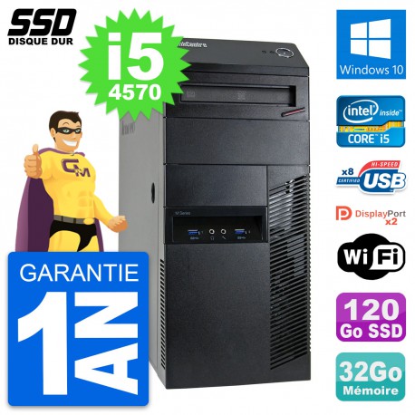 PC Tour Lenovo ThinkCentre M93p Intel i5-4570 RAM 32Go SSD 120Go Windows 10 Wifi
