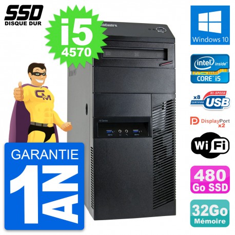PC Tour Lenovo ThinkCentre M93p Intel i5-4570 RAM 32Go SSD 480Go Windows 10 Wifi