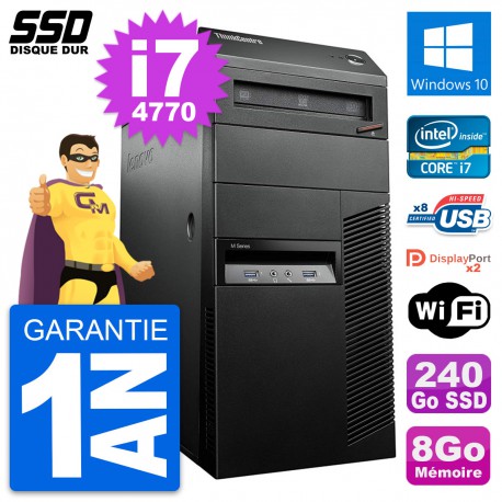 PC Tour Lenovo ThinkCentre M93p Intel i7-4770 RAM 8Go SSD 240Go Windows 10 Wifi