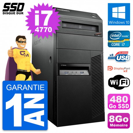 PC Tour Lenovo ThinkCentre M93p Intel i7-4770 RAM 8Go SSD 480Go Windows 10 Wifi