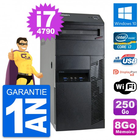 PC Tour Lenovo M93p Intel Core i7-4790 RAM 8Go Disque 250Go Windows 10 Wifi