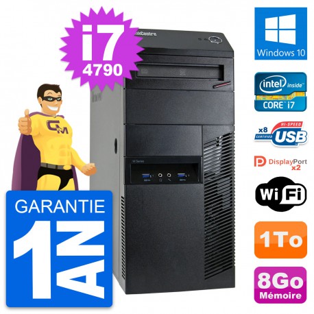 PC Tour Lenovo ThinkCentre M93p Intel i7-4790 RAM 8Go Disque 1To Windows 10 Wifi