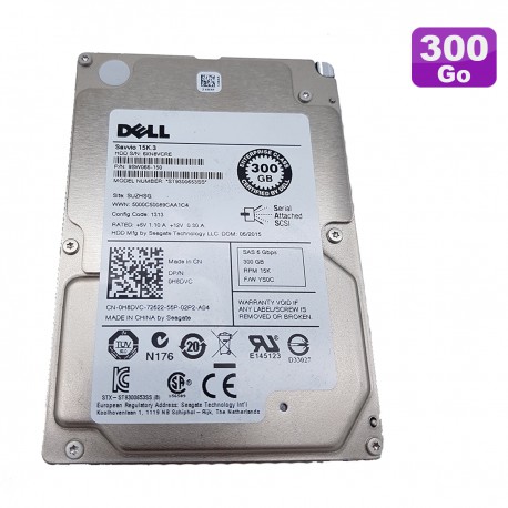 Disque Dur DELL 300Go 2.5" SAS 9SW066-150 ST9300653SS 0H8DVC H8DVC 15K