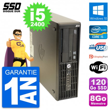 PC HP WorkStation Z210 SFF Intel Core i5-2400 RAM 8Go SSD 120Go Windows 10 Wifi