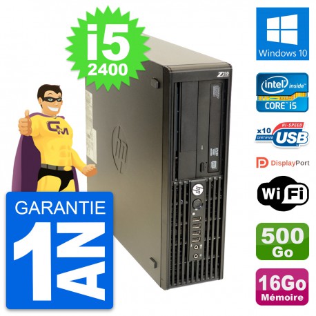 PC HP WorkStation Z210 SFF Core i5-2400 RAM 16Go Disque 500Go Windows 10 Wifi