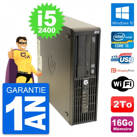 PC HP WorkStation Z210 SFF Core i5-2400 RAM 16Go Disque Dur 2To Windows 10 Wifi