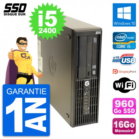 PC HP WorkStation Z210 SFF Intel i5-2400 RAM 16Go SSD 960Go Windows 10 Wifi