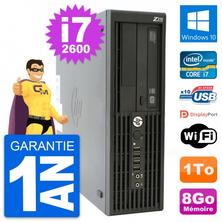 PC HP WorkStation Z210 SFF Core i7-2600 RAM 8Go Disque 1To Windows 10 Wifi
