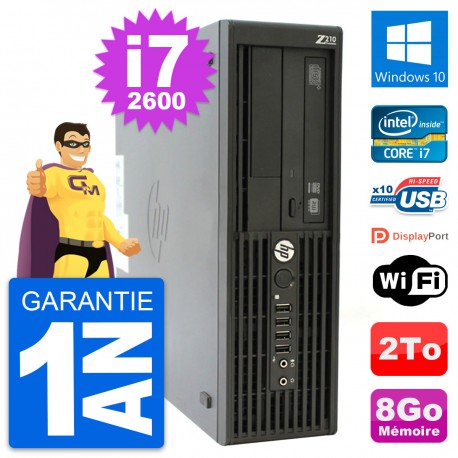 PC HP WorkStation Z210 SFF Core i7-2600 RAM 8Go Disque 2To Windows 10 Wifi