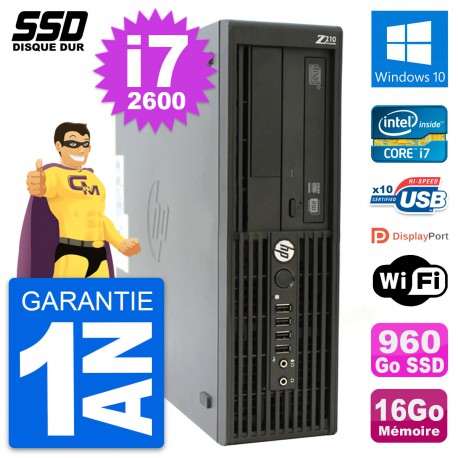 PC HP WorkStation Z210 SFF Intel i7-2600 RAM 16Go SSD 960Go Windows 10 Wifi