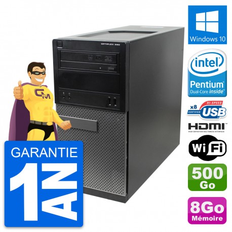 PC Tour Dell OptiPlex 390 MT G630 RAM 8Go Disque Dur 500Go HDMI Windows 10 Wifi