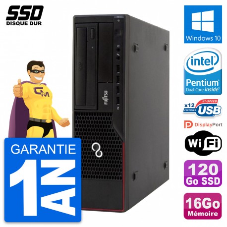 PC Fujitsu Esprimo E910 DT Intel G630 RAM 16Go SSD 120Go Windows 10 Wifi