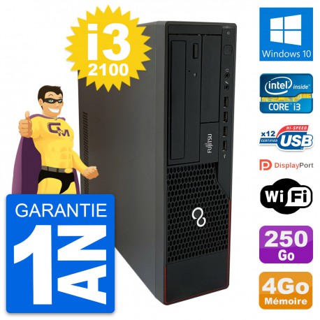 PC Fujitsu Esprimo E910 DT Intel i3-2100 RAM 4Go Disque 250Go Windows 10 Wifi