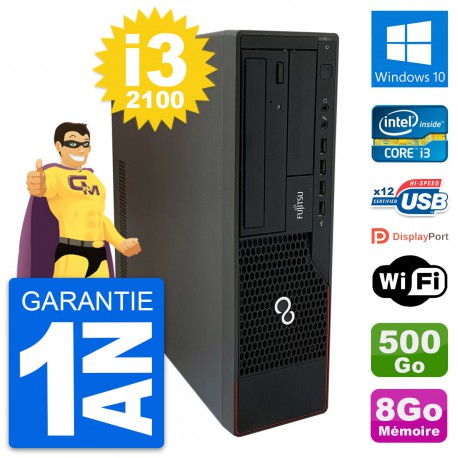 PC Fujitsu Esprimo E910 DT Intel i3-2100 RAM 8Go Disque 500Go Windows 10 Wifi