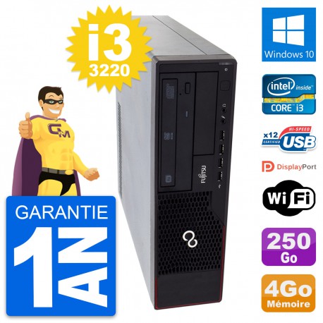 PC Fujitsu Esprimo E910 DT Intel i3-3220 RAM 4Go Disque 250Go Windows 10 Wifi