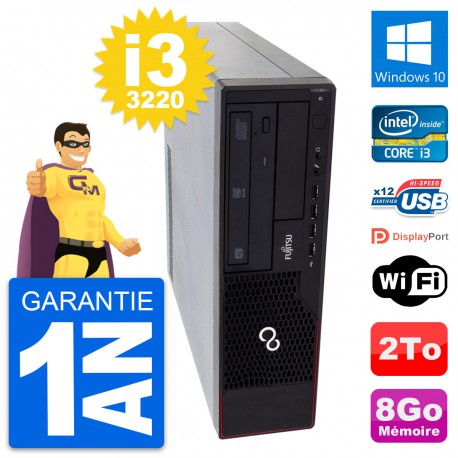 PC Fujitsu Esprimo E910 DT Intel i3-3220 RAM 8Go Disque Dur 2To Windows 10 Wifi